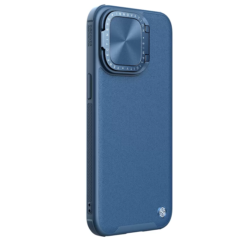 Apple iPhone 15 Pro Max skal blå NILLKIN CAMSHIELD PROP LEATHER MAGNETIC