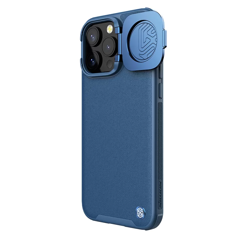 Apple iPhone 15 Pro Max skal blå NILLKIN CAMSHIELD PROP LEATHER MAGNETIC