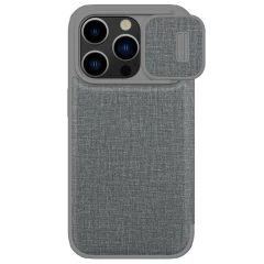 Apple iPhone 15 Pro Max case gray NILLKIN QIN PRO LEATHER (CLOTH VERSION)