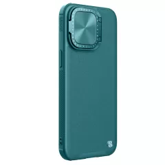 Apple iPhone 15 Pro Max skal grön NILLKIN CAMSHIELD PROP LEATHER MAGNETIC