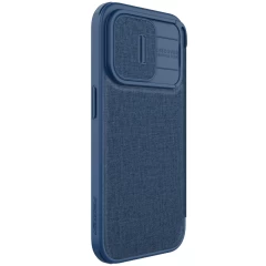 Apple iPhone 15 Pro Max case blue NILLKIN QIN PRO LEATHER (CLOTH VERSION)