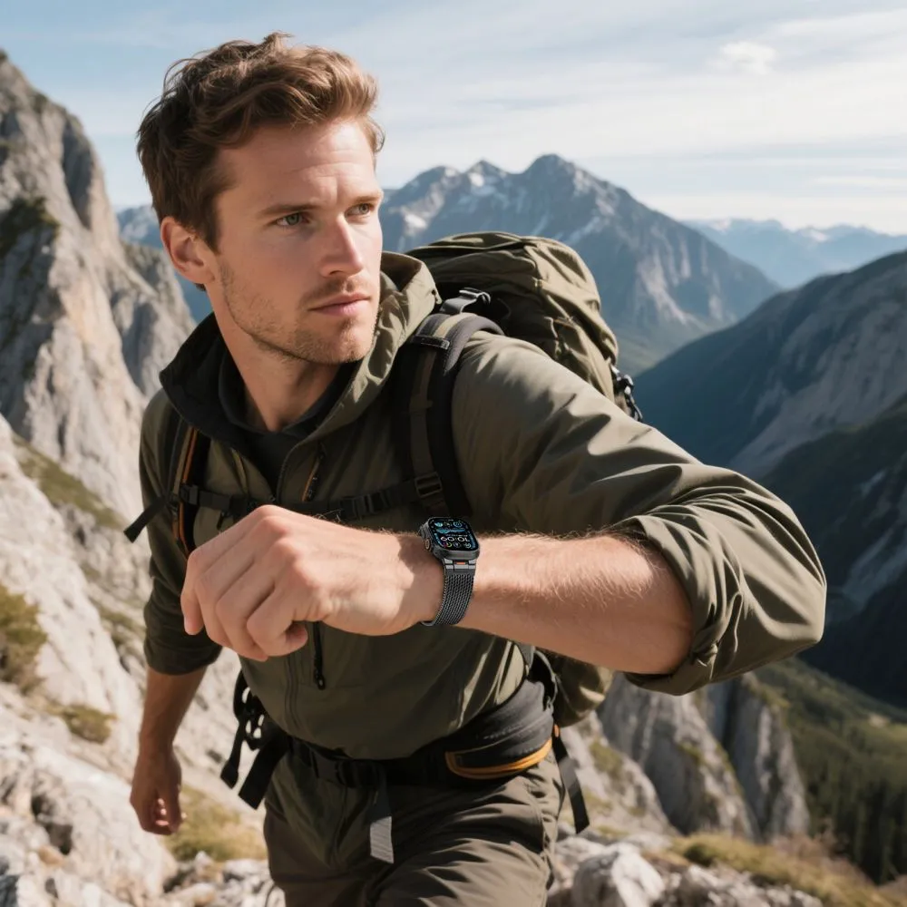 Apple Watch 9 Viedpulksteņu siksniņas melns TECH-PROTECT MILANO VANGUARD (44/45/46 MM)