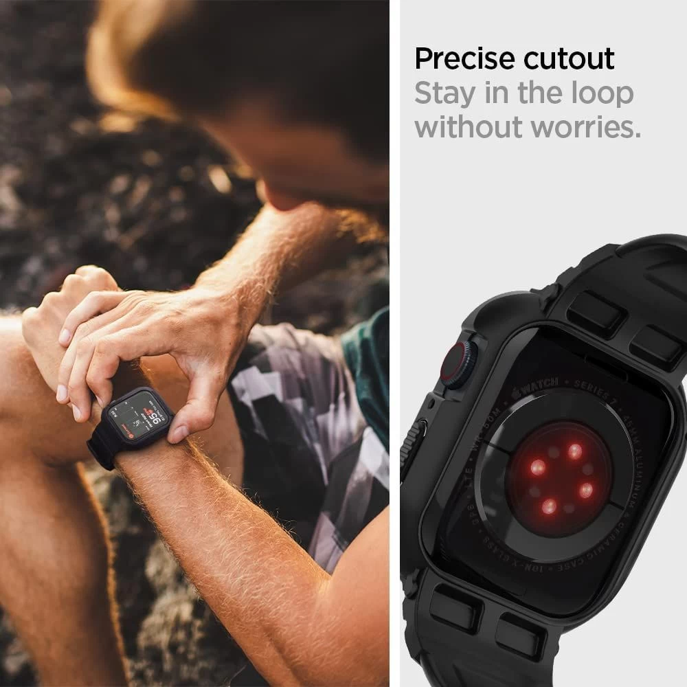Apple Watch 9 band black SPIGEN RUGGED ARMOR ”PRO” (44/45mm)