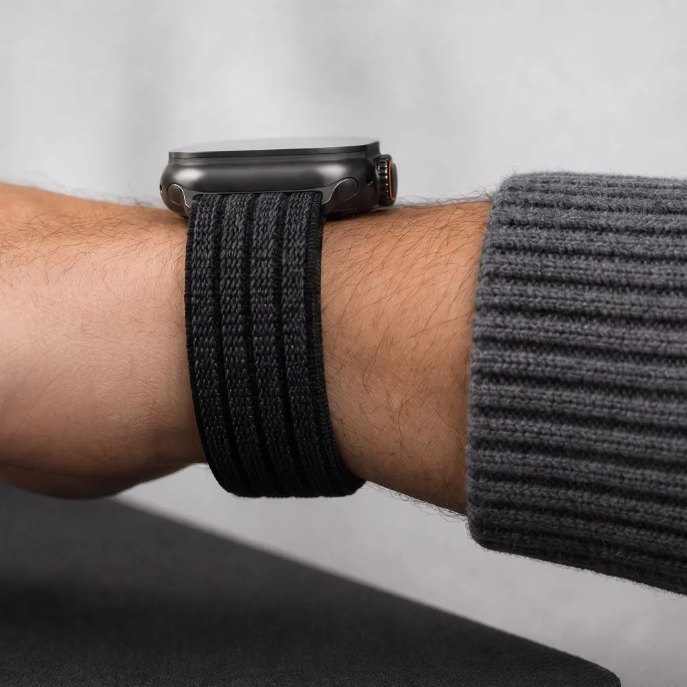 Apple Watch 9 Nutikellade rihmad must TECH-PROTECT NYLON SPORT (44/45/46/49 MM)