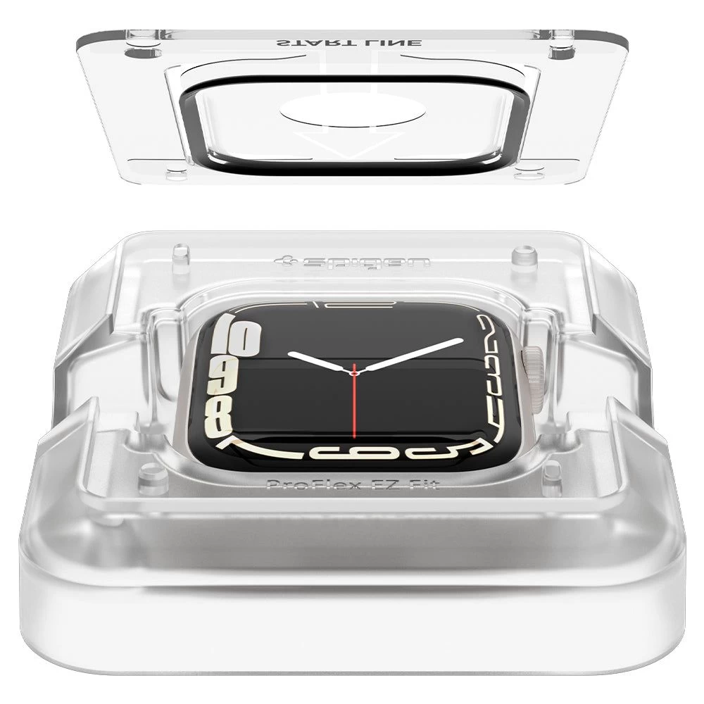 Apple Watch 9 защитное стекло SPIGEN PROFLEX EZ-FIT (45mm) 2-pack