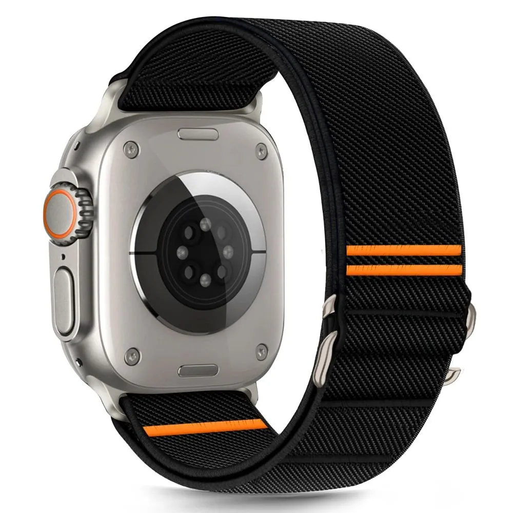 Apple Watch 9 ремень черный TECH-PROTECT NYLON SLIP (44/45/46/49 MM)