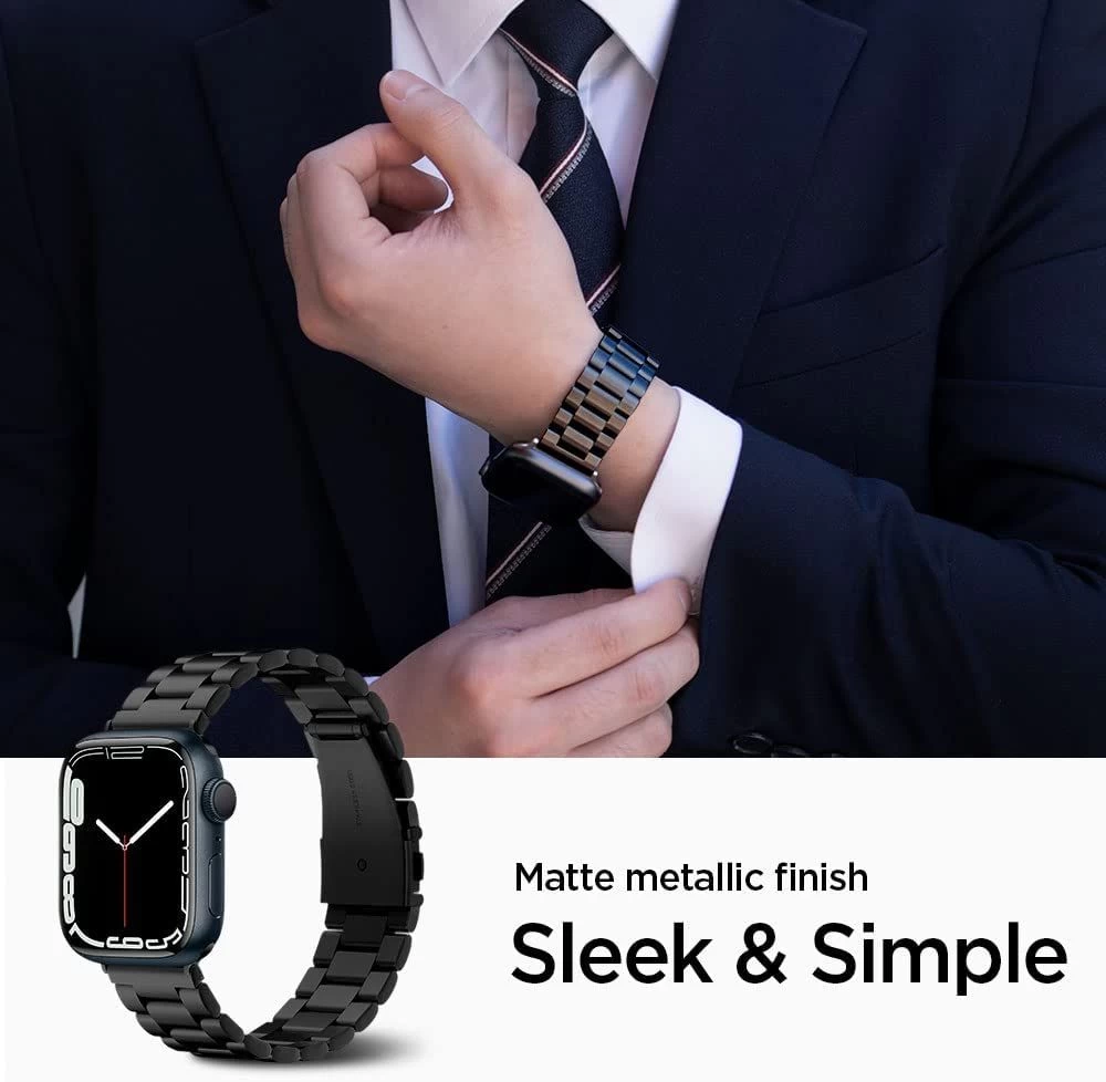 Apple Watch Ultra 2 / 3 Nutikellade rihmad must SPIGEN Modern Fit Band (49mm)
