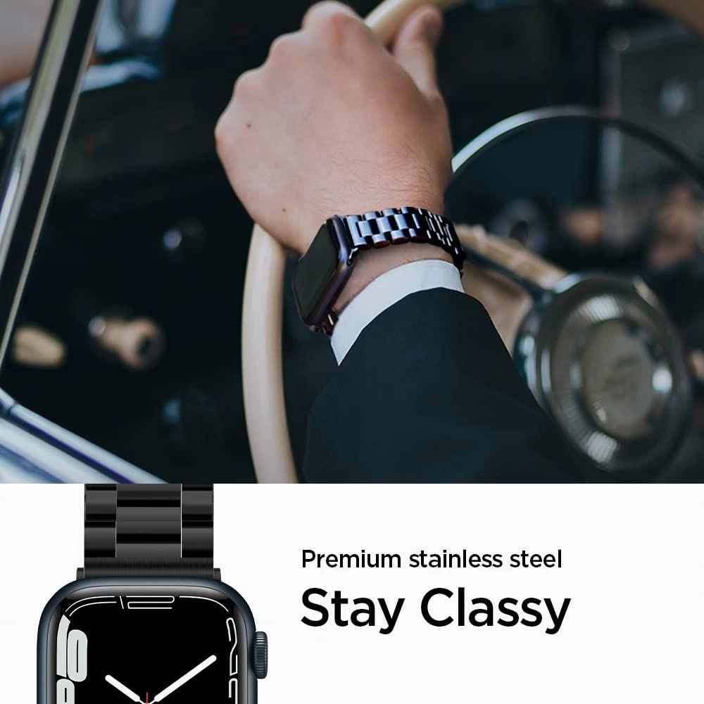 Apple Watch Ultra 2 / 3 Nutikellade rihmad must SPIGEN Modern Fit Band (49mm)