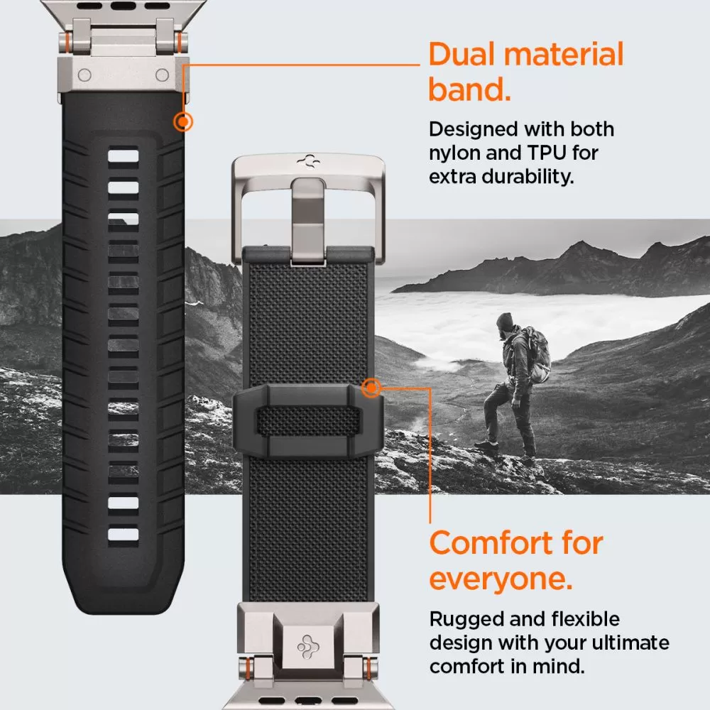 Apple Watch Ultra 2 siksniņa melns SPIGEN DURAPRO ARMOR ULTRA (49 MM)