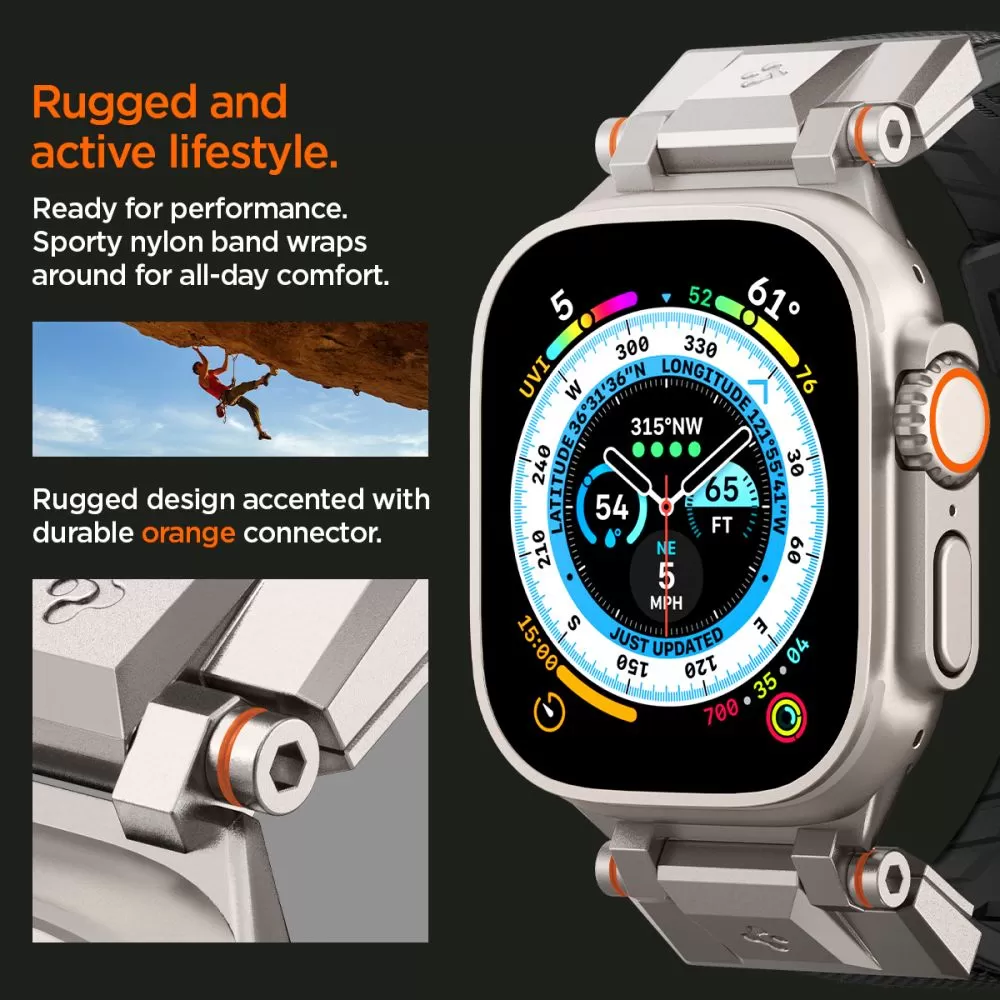 Apple Watch Ultra 2 siksniņa melns SPIGEN DURAPRO ARMOR ULTRA (49 MM)