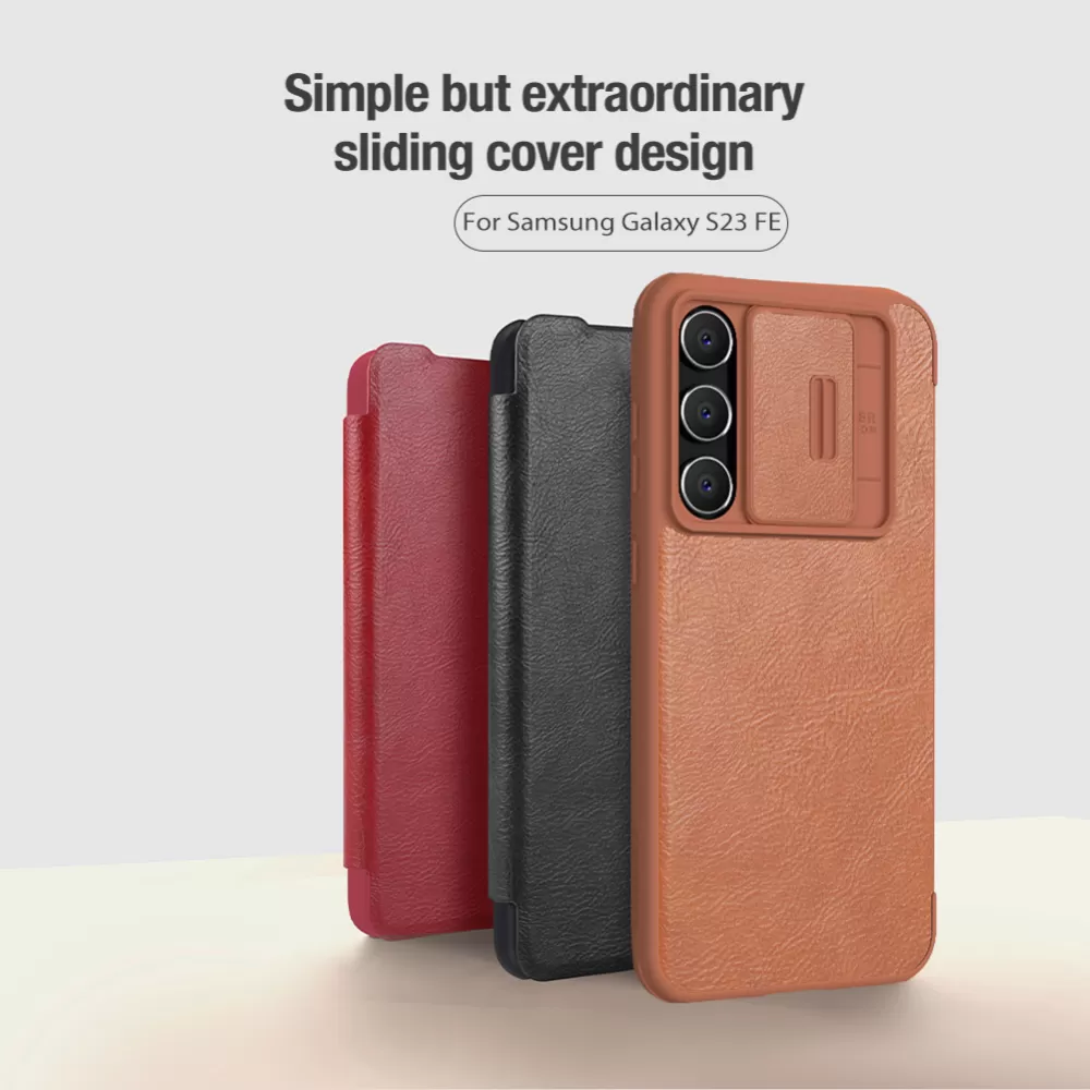 Samsung Galaxy S23 FE чехол коричневый NILLKIN QIN PRO LEATHER