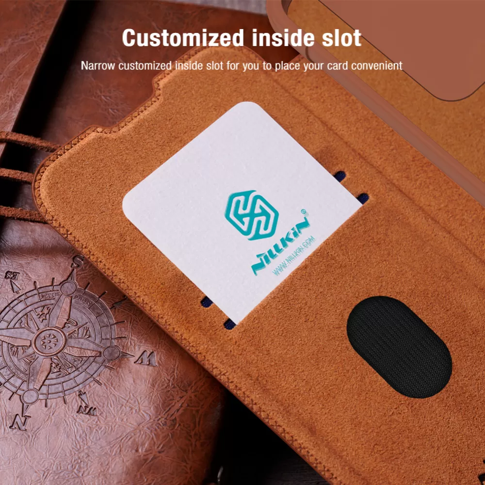 Samsung Galaxy S23 FE чехол коричневый NILLKIN QIN PRO LEATHER