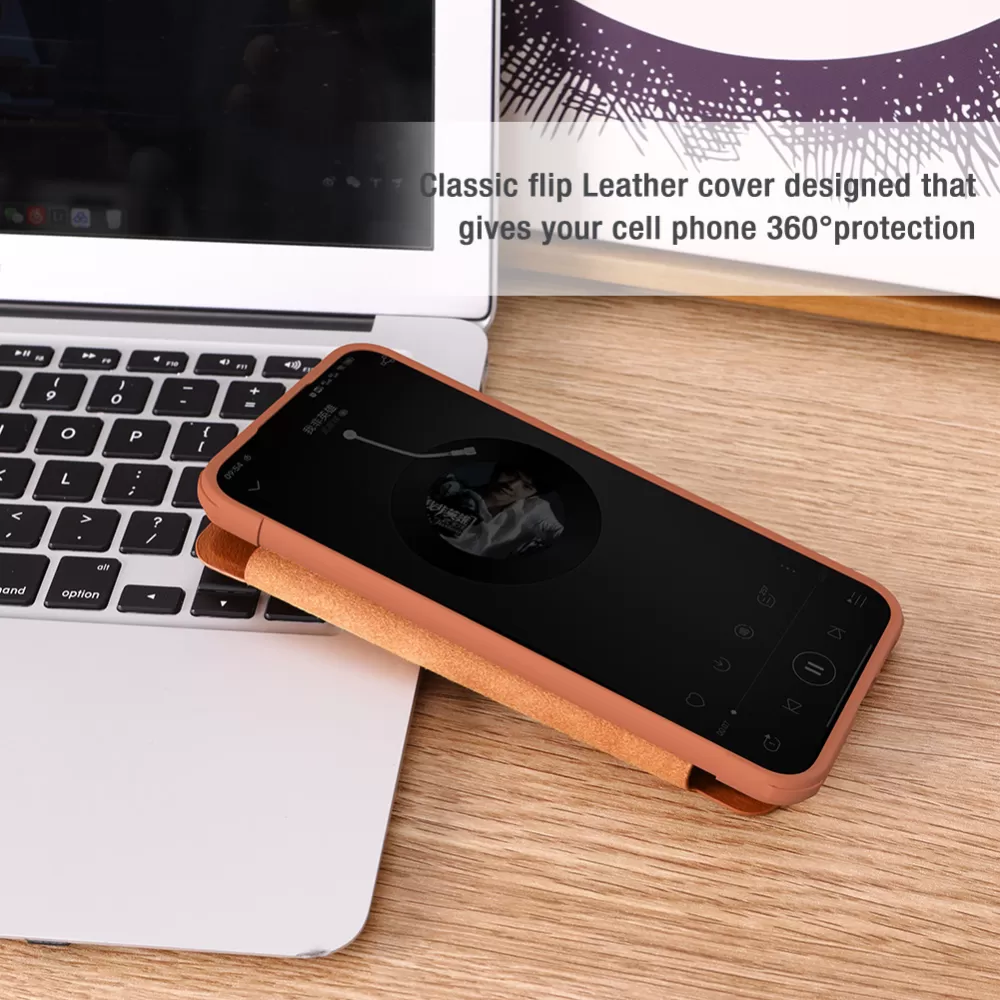 Samsung Galaxy S23 FE чехол коричневый NILLKIN QIN PRO LEATHER