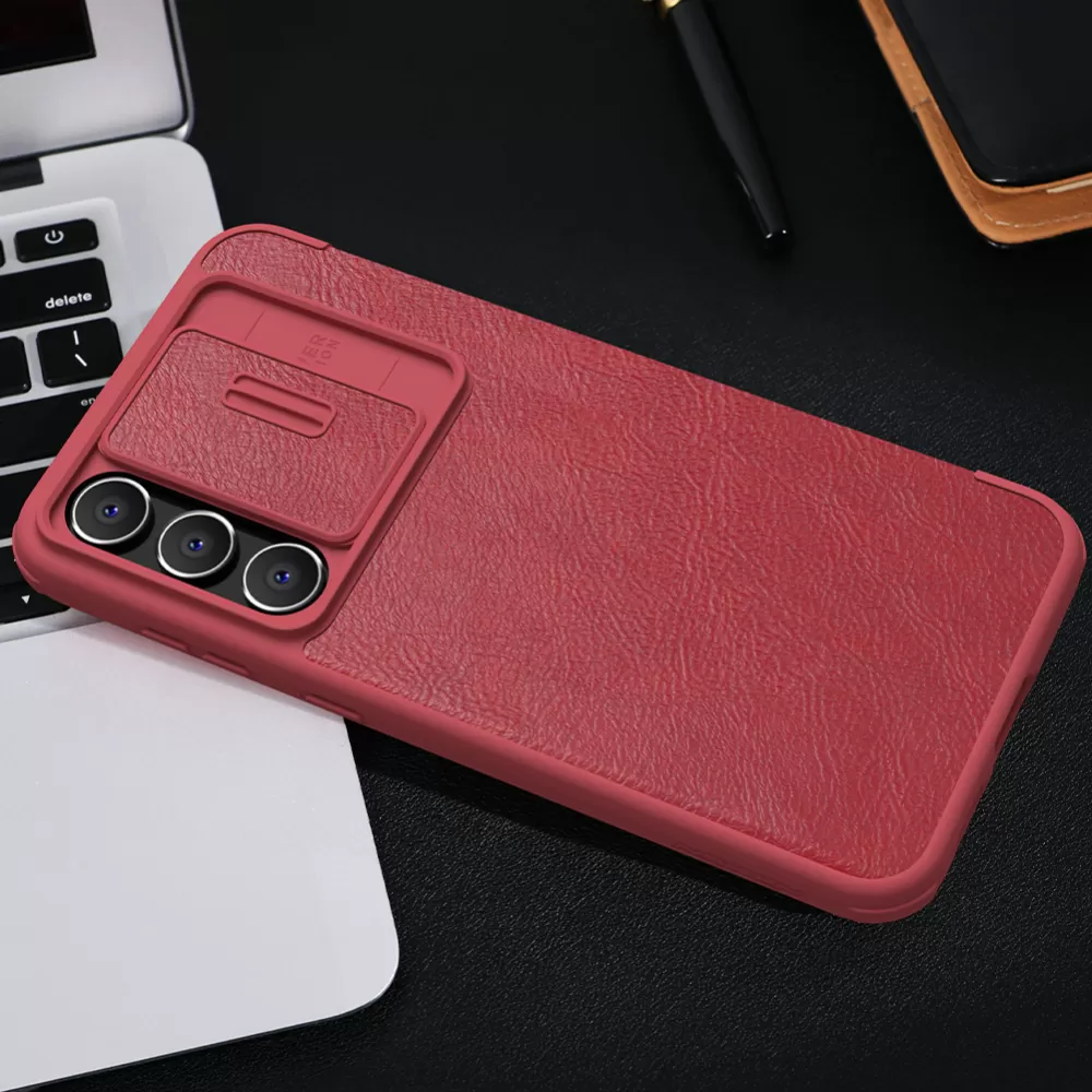 Samsung Galaxy S23 FE чехол коричневый NILLKIN QIN PRO LEATHER