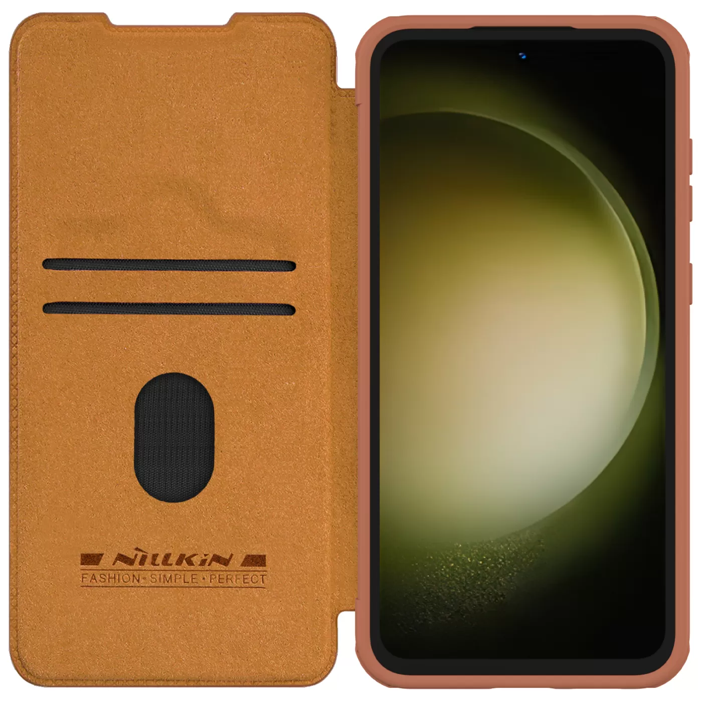 Samsung Galaxy S23 FE чехол коричневый NILLKIN QIN PRO LEATHER