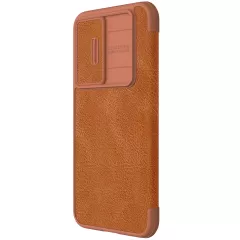 Samsung Galaxy S23 FE чехол коричневый NILLKIN QIN PRO LEATHER