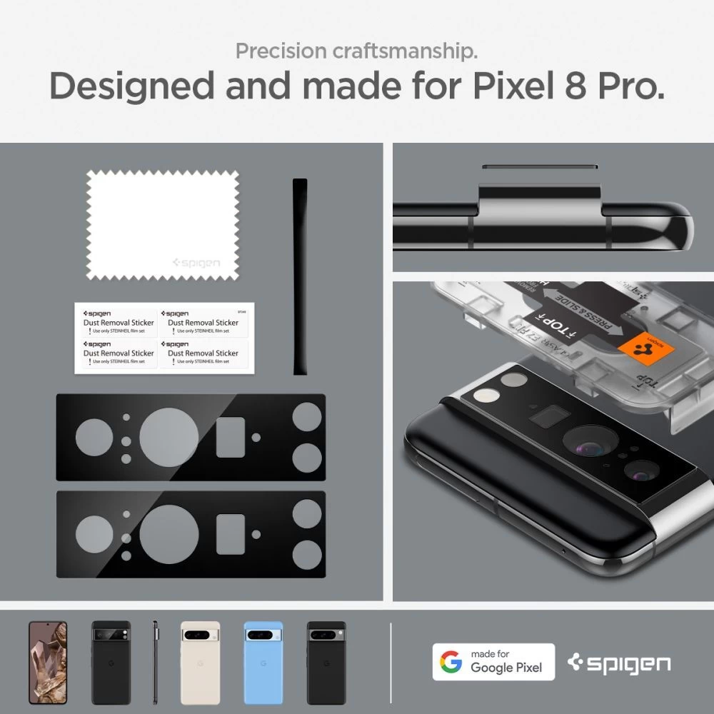 Google Pixel 8 skärmskydd  SPIGEN OPTIK.TR ”EZ FIT” CAMERA PROTECTOR 2-PACK