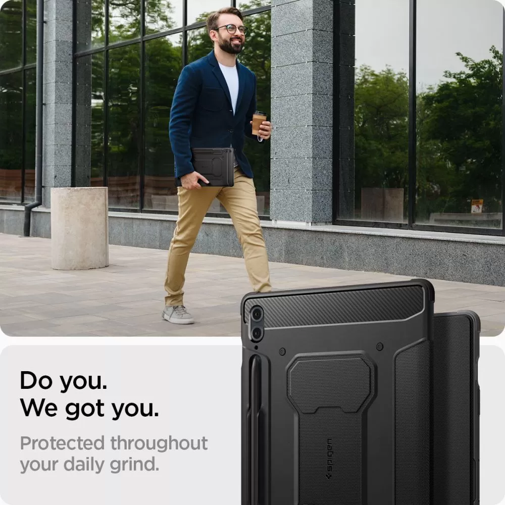 Samsung Galaxy Tab S9 FE Plus tahvelarvuti ümbris must SPIGEN RUGGED ARMOR ”PRO” 12.4 X610 / X616B