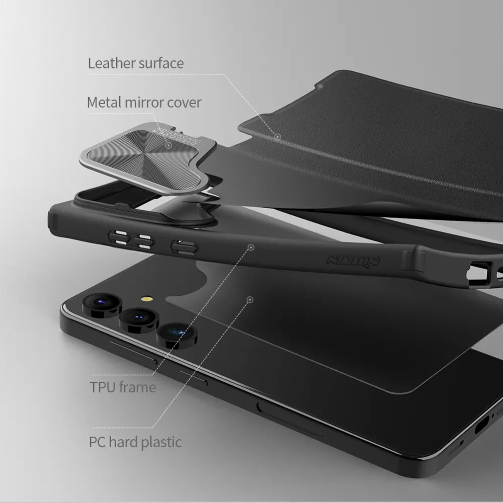 Samsung Galaxy S24 maciņš brūns NILLKIN QIN PROP LEATHER