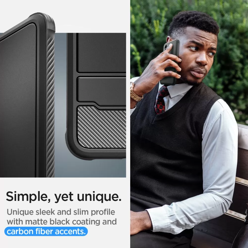 Samsung Galaxy S24 vāciņš melns SPIGEN RUGGED ARMOR