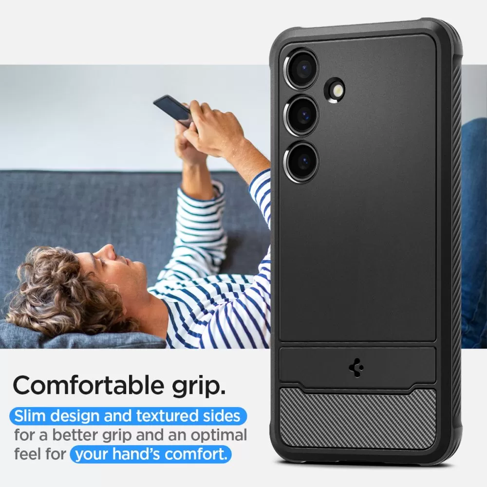 Samsung Galaxy S24 vāciņš melns SPIGEN RUGGED ARMOR