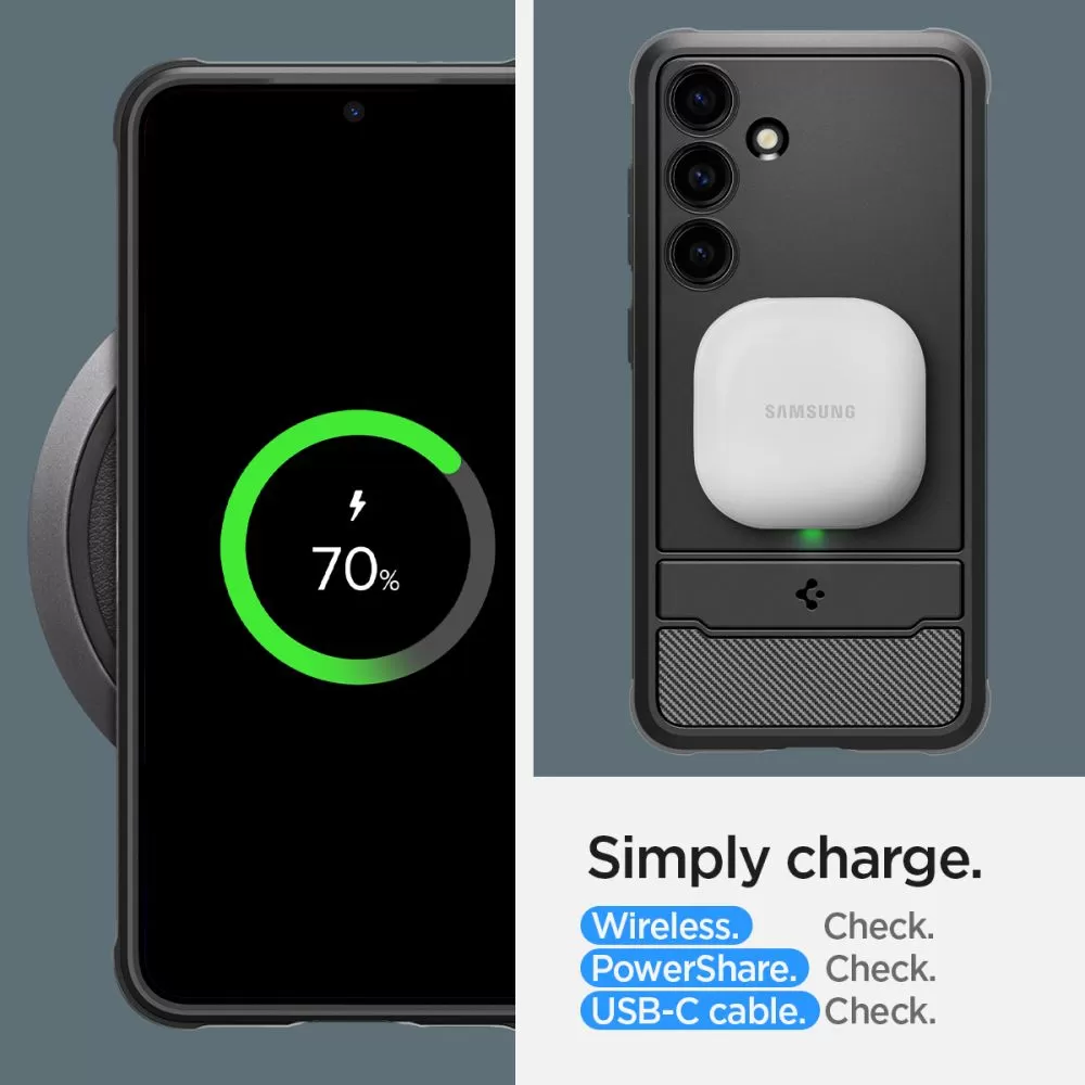 Samsung Galaxy S24 vāciņš melns SPIGEN RUGGED ARMOR