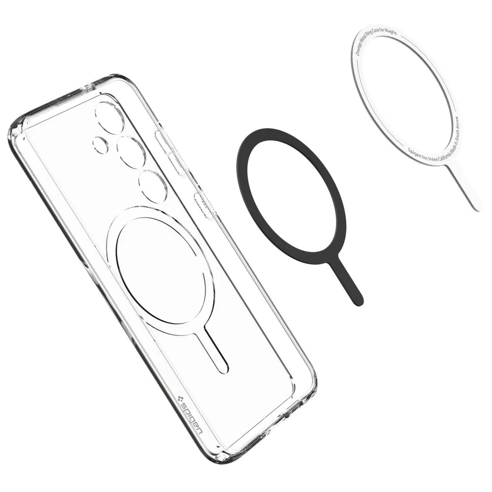 Samsung Galaxy S24 vāciņš caurspīdīgs SPIGEN CRYSTAL HYBRID ONETAP RING MAGSAFE