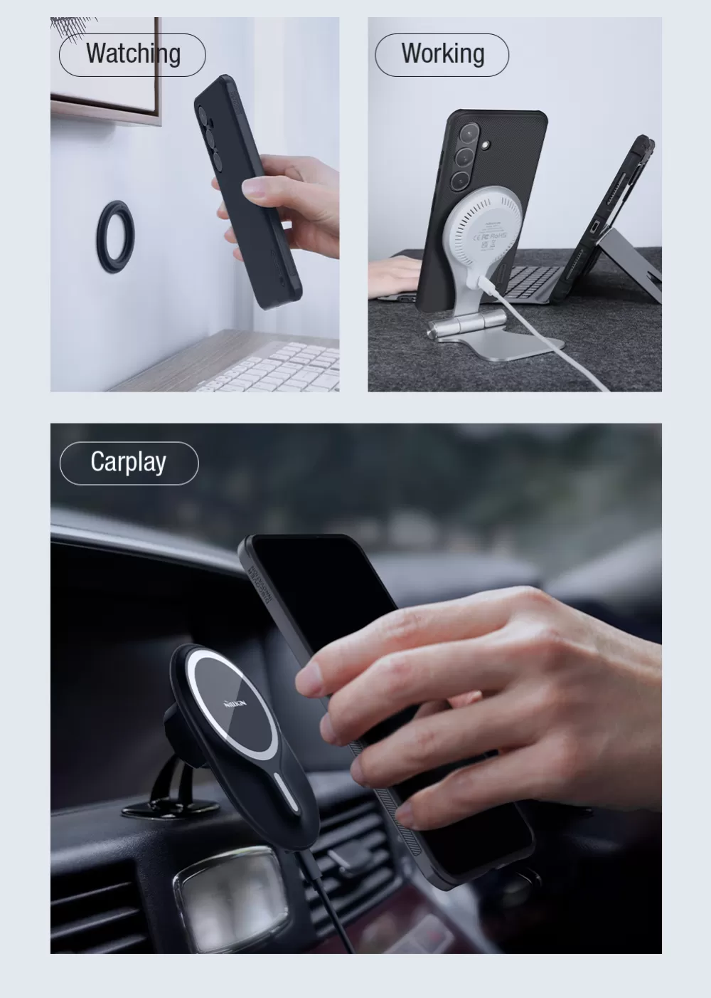 Samsung Galaxy S24 Plus case black NILLKIN SUPER FROSTED SHIELD PRO MAGNETIC