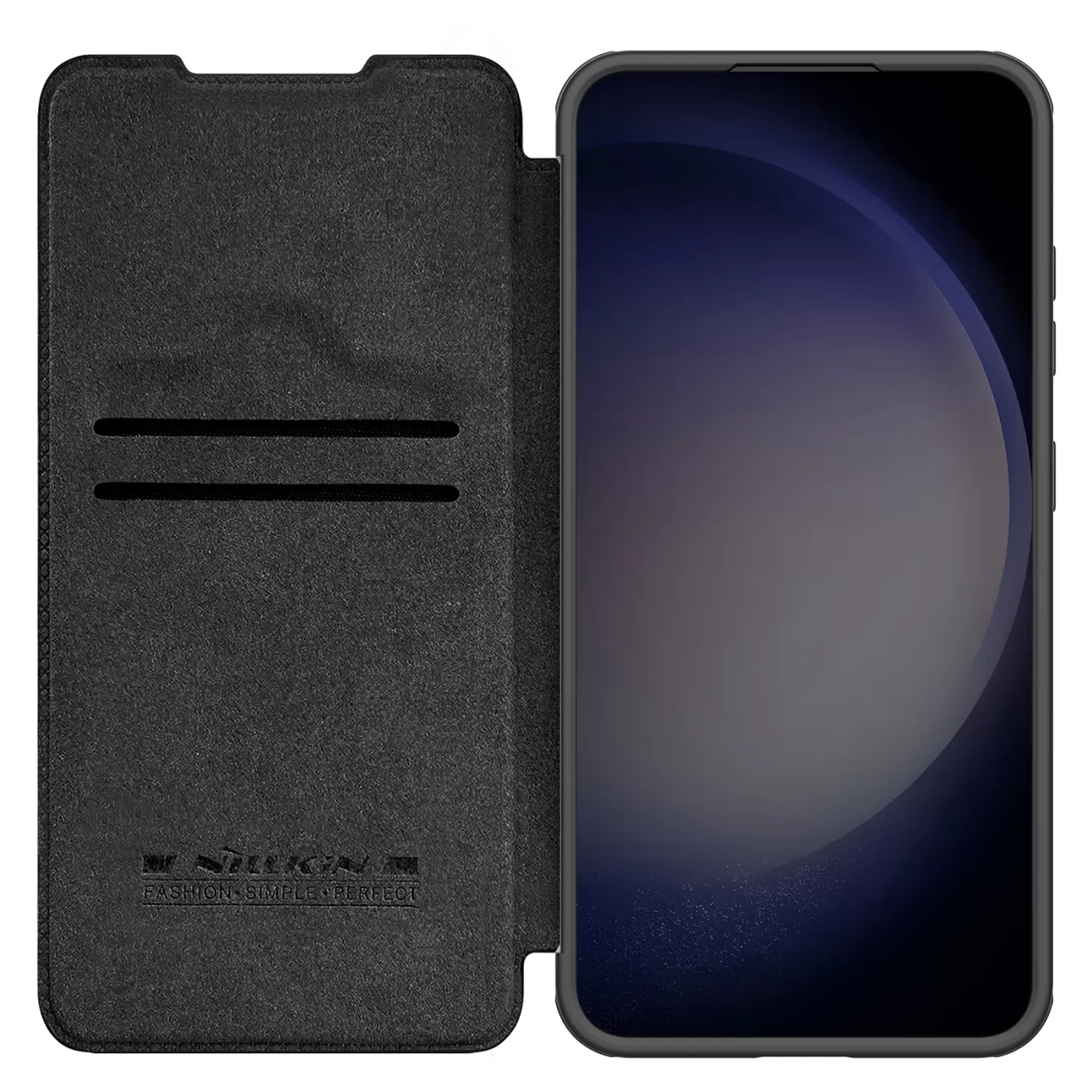 Samsung Galaxy S24 Plus case black NILLKIN QIN PROP LEATHER (PLAIN VERSION)