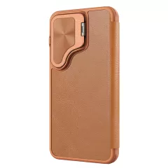 Samsung Galaxy S24 Plus case brown NILLKIN QIN PROP LEATHER