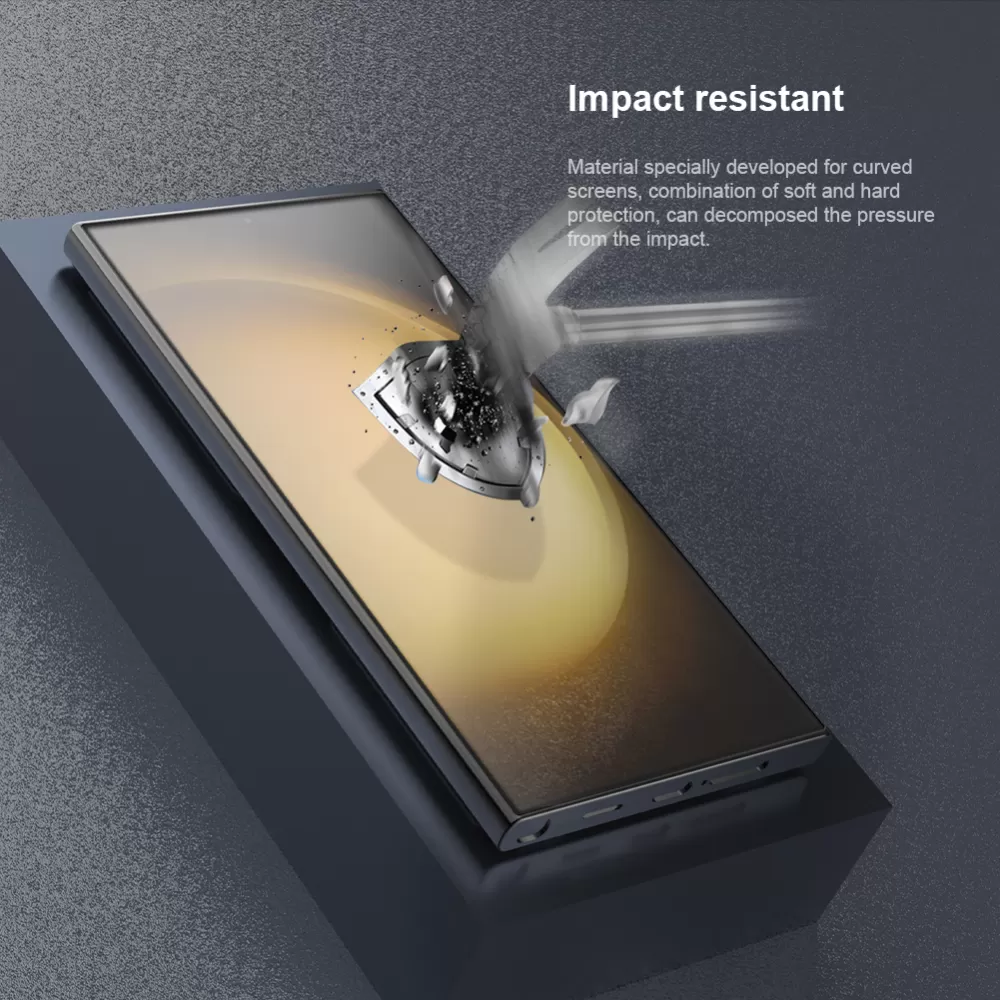 Samsung Galaxy S24 Ultra защитное стекло  NILLKIN IMPACT RESISTANT CURVED FILM (2-pack)