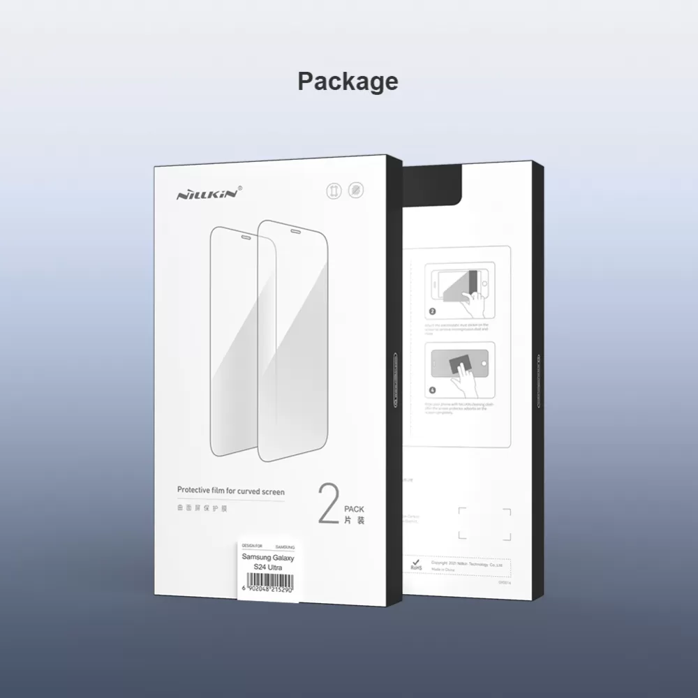 Samsung Galaxy S24 Ultra защитное стекло  NILLKIN IMPACT RESISTANT CURVED FILM (2-pack)