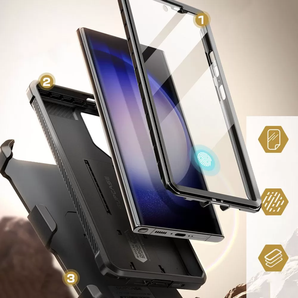 Samsung Galaxy S24 Ultra чехол черный SUPCASE UNICORN BEETLE PRO 2-SET