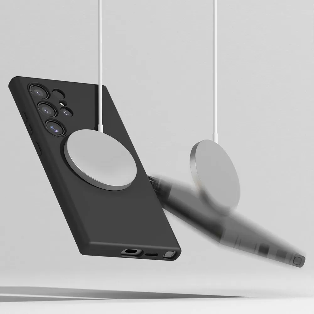 Samsung Galaxy S24 Ultra чехол черный RINGKE SILICONE MAGNETIC MAGSAFE