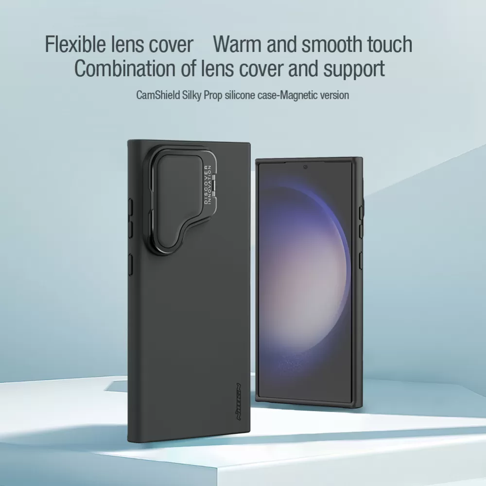 Samsung Galaxy S24 Ultra чехол черный NILLKIN CAMSHIELD SILKY PROP SILICONE MAGNETIC