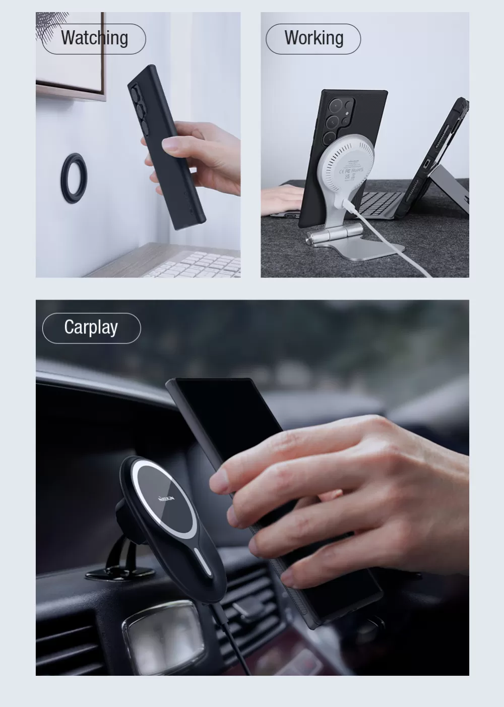 Samsung Galaxy S24 Ultra чехол зеленый NILLKIN SUPER FROSTED SHIELD PRO MAGNETIC