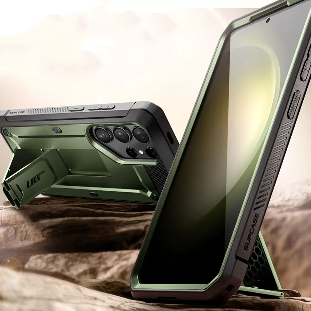 Samsung Galaxy S24 Ultra case green SUPCASE UNICORN BEETLE PRO 2-SET