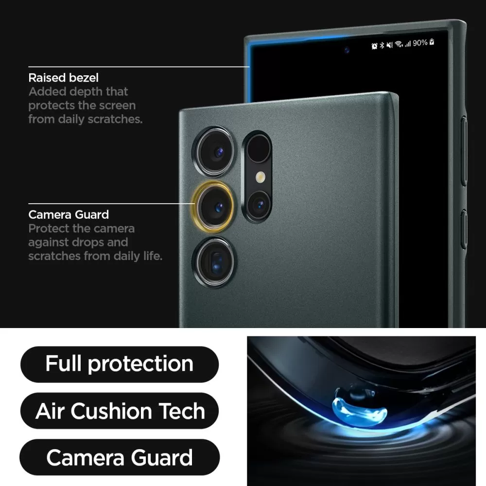 Samsung Galaxy S24 Ultra чехол зеленый SPIGEN THIN FIT