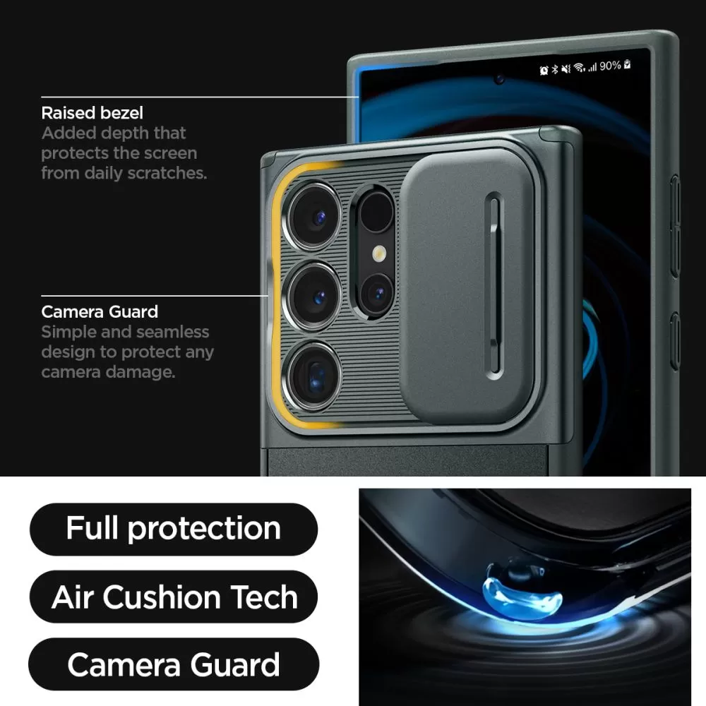 Samsung Galaxy S24 Ultra чехол зеленый SPIGEN OPTIK ARMOR