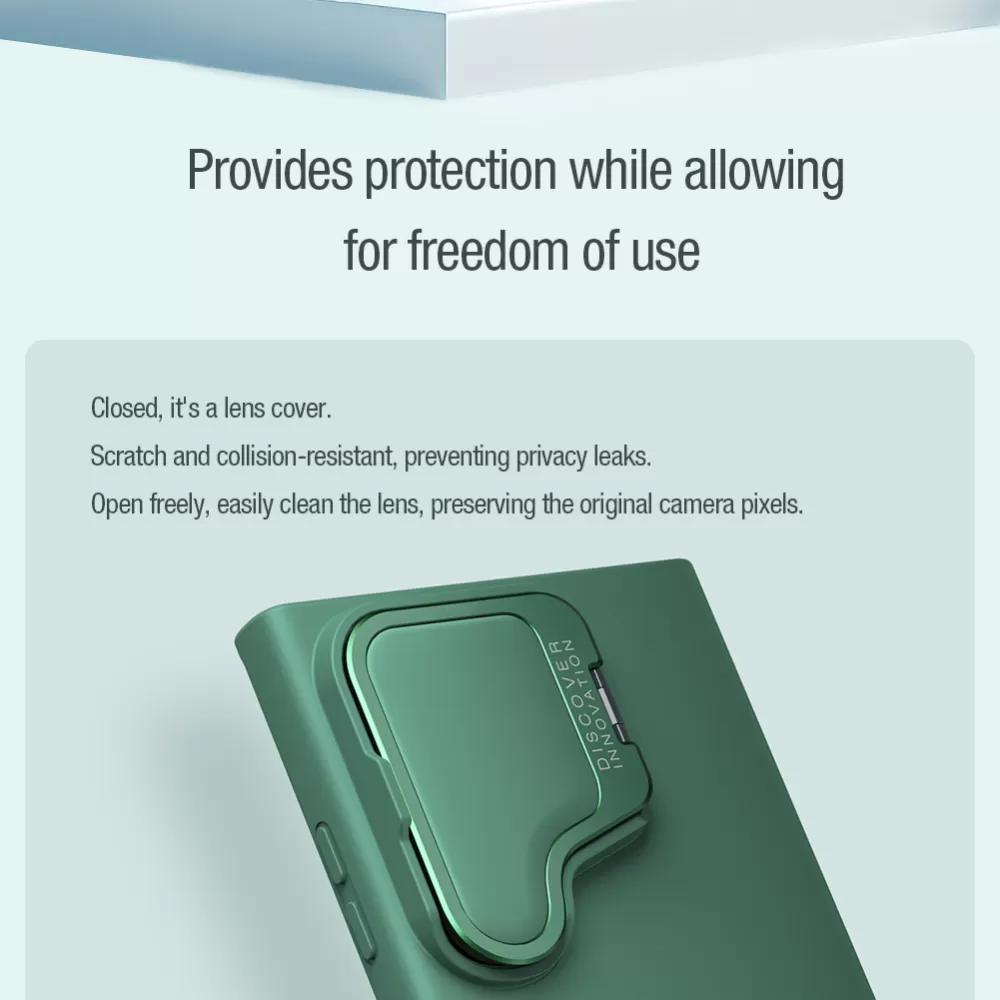 Samsung Galaxy S24 Ultra чехол синий NILLKIN CAMSHIELD SILKY PROP SILICONE
