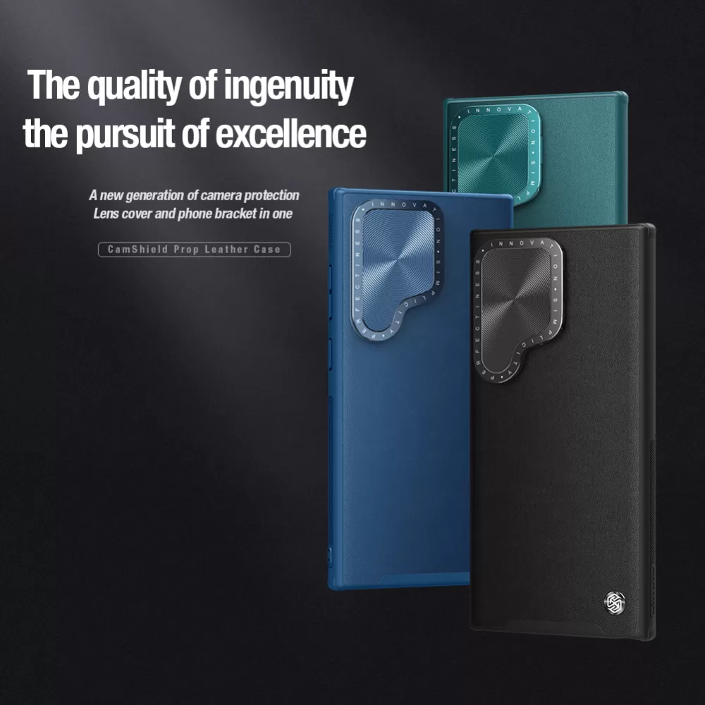 Samsung Galaxy S24 Ultra чехол синий NILLKIN CAMSHIELD PROP LEATHER