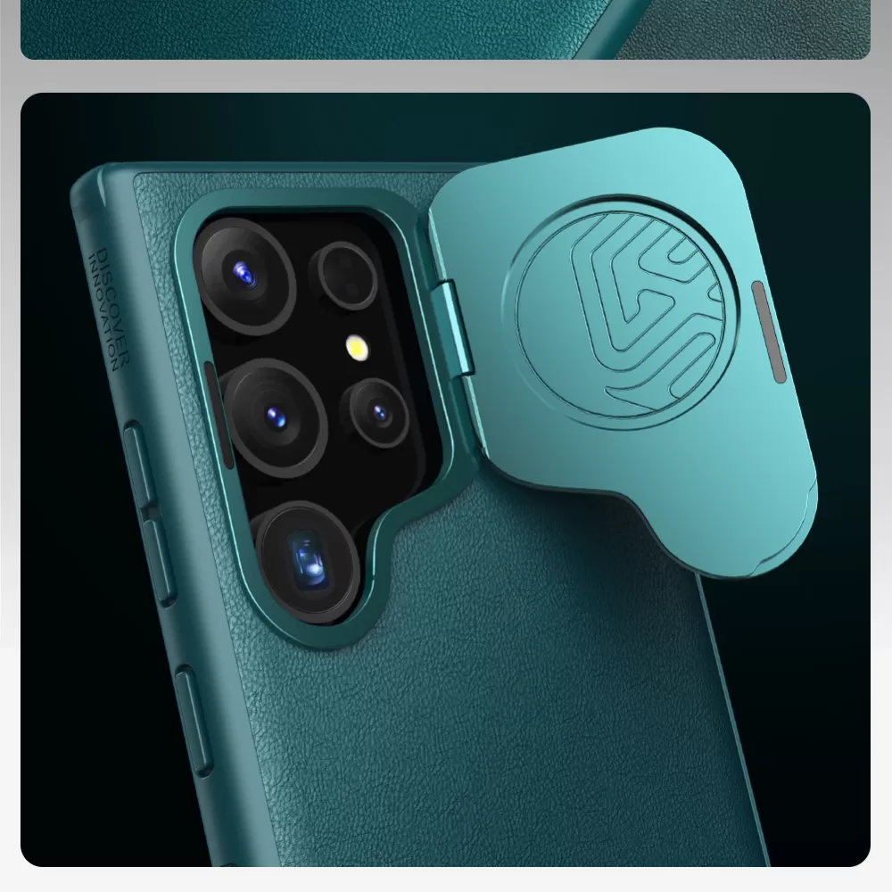 Samsung Galaxy S24 Ultra чехол синий NILLKIN CAMSHIELD PROP LEATHER