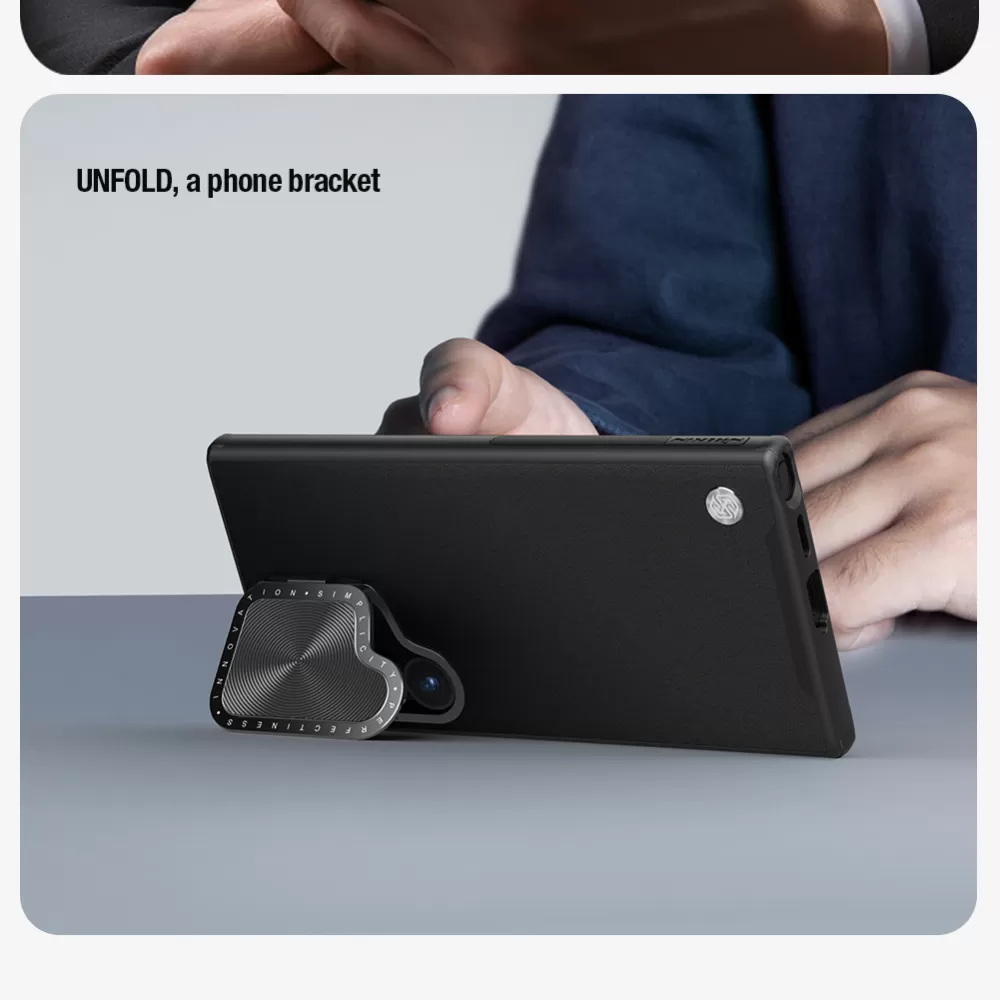 Samsung Galaxy S24 Ultra чехол синий NILLKIN CAMSHIELD PROP LEATHER