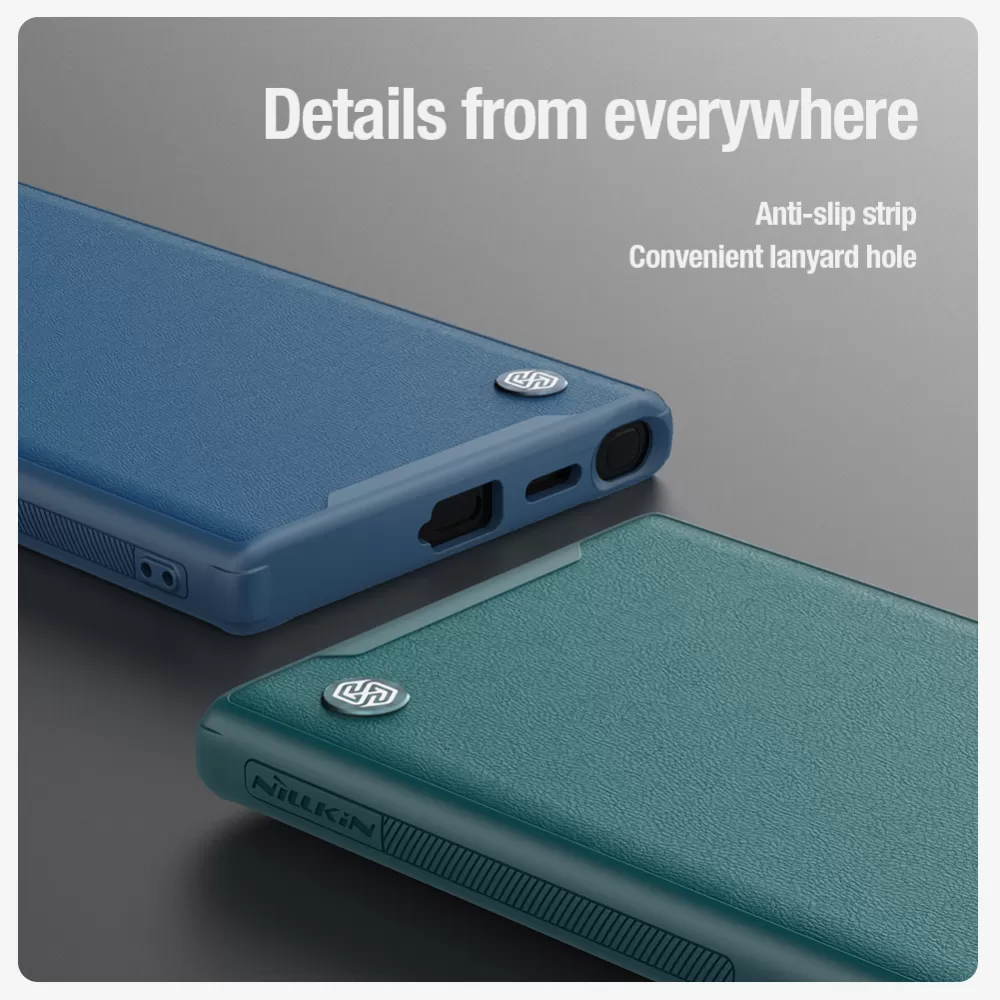 Samsung Galaxy S24 Ultra чехол синий NILLKIN CAMSHIELD PROP LEATHER