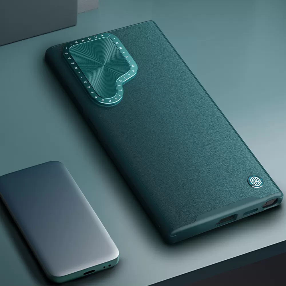 Samsung Galaxy S24 Ultra чехол синий NILLKIN CAMSHIELD PROP LEATHER