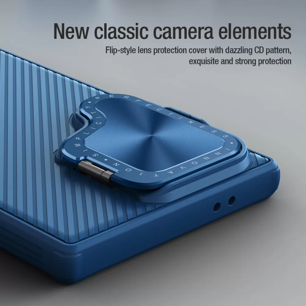 Samsung Galaxy S24 Ultra чехол синий NILLKIN CAMSHIELD PROP