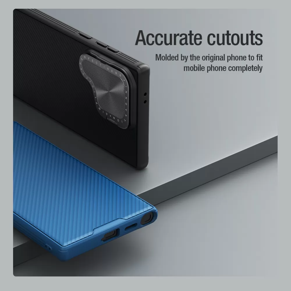Samsung Galaxy S24 Ultra чехол синий NILLKIN CAMSHIELD PROP