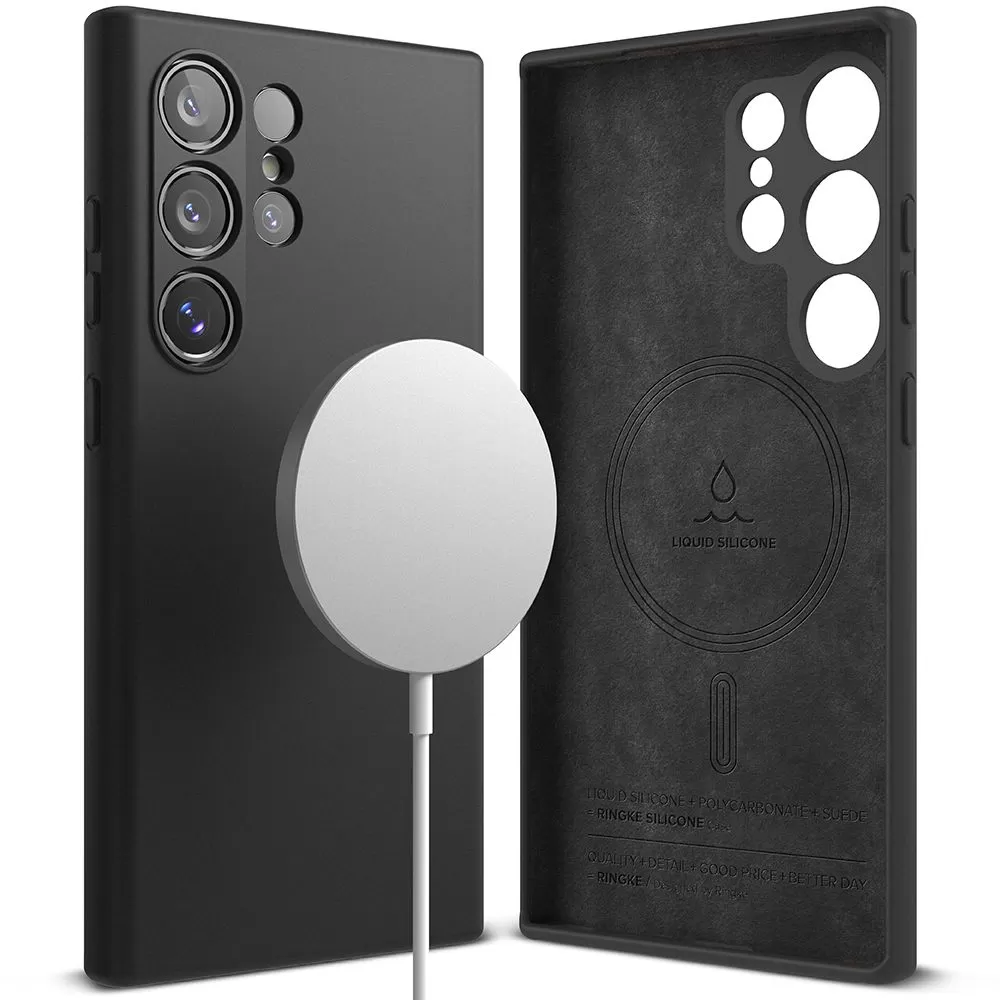 Samsung Galaxy S24 Ultra чехол черный RINGKE SILICONE MAGNETIC MAGSAFE