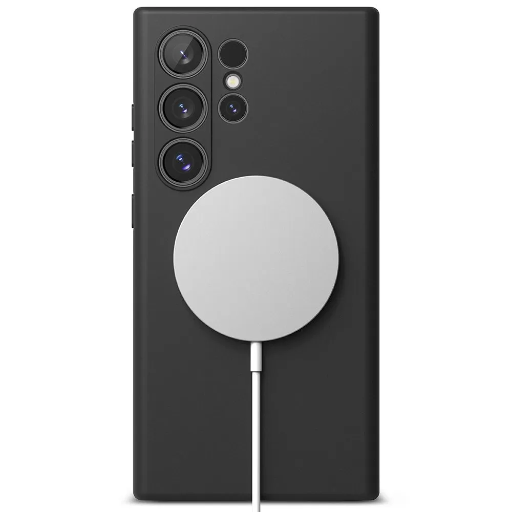 Samsung Galaxy S24 Ultra чехол черный RINGKE SILICONE MAGNETIC MAGSAFE