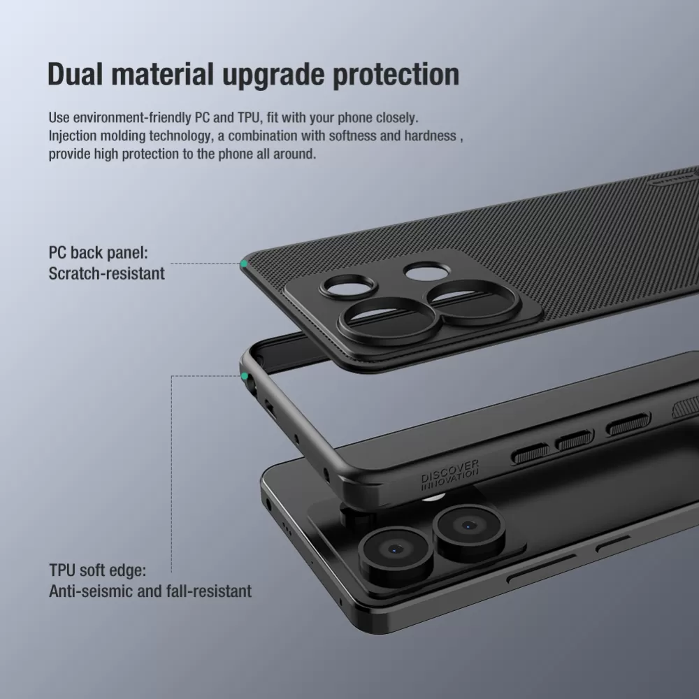 Xiaomi RedMi Note 13 Pro 5G dėklas raudonas NILLKIN SUPER FROSTED SHIELD PRO